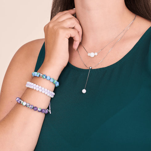 Porcelaine violette | Céramique Lumos | Bracelet Vitalité Macramé
